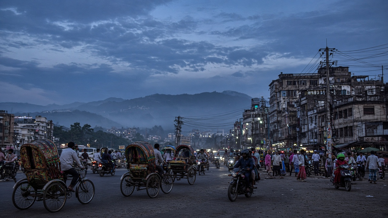 Busy city street