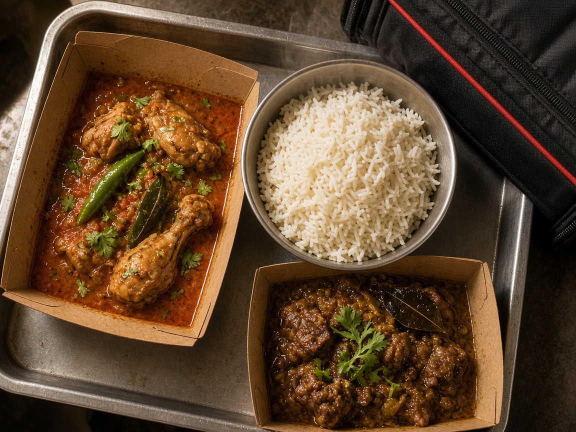 Fresh takeaway meal ready for delivery